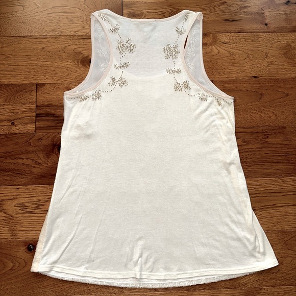 Buckle BKE Cream Sequin Beaded Tank Top Size S - Picture 6 of 7